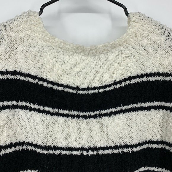 Maurices Sweater Beige Black Stripe Pullover Popcorn Knit - Picture 9 of 11